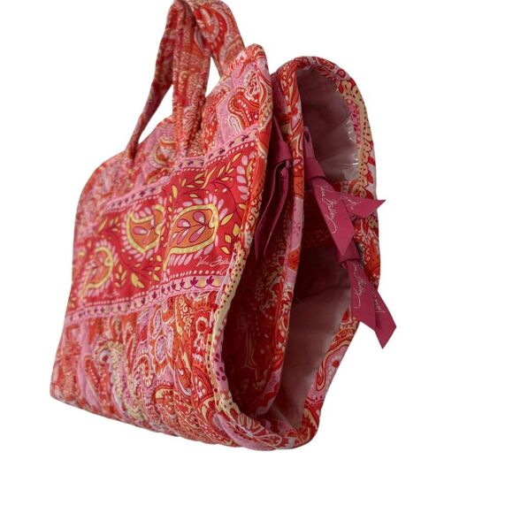 Vera Bradley Cosmetic Toiletries Hanging Travel Organizer Paprika Paisley Pink - Picture 2 of 8